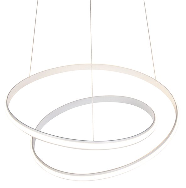 Nowoczesna lampa wisząca biała 74 cm z wbudowanym ściemnianym LED - Rowan
