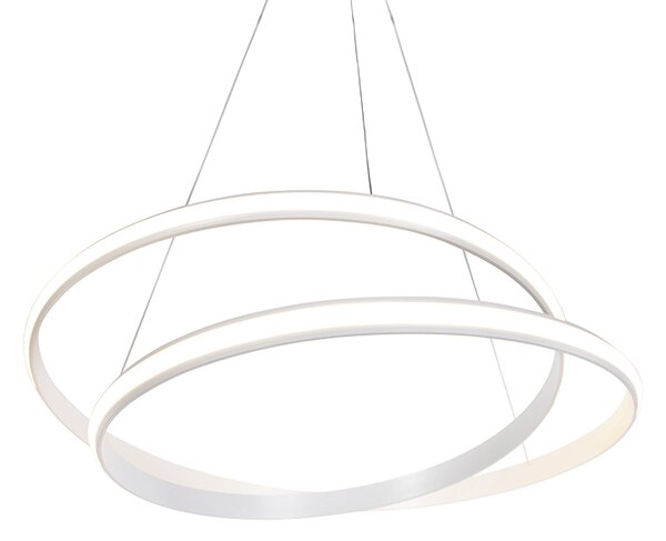 Nowoczesna lampa wisząca biała 74 cm z wbudowanym ściemnianym LED - Rowan