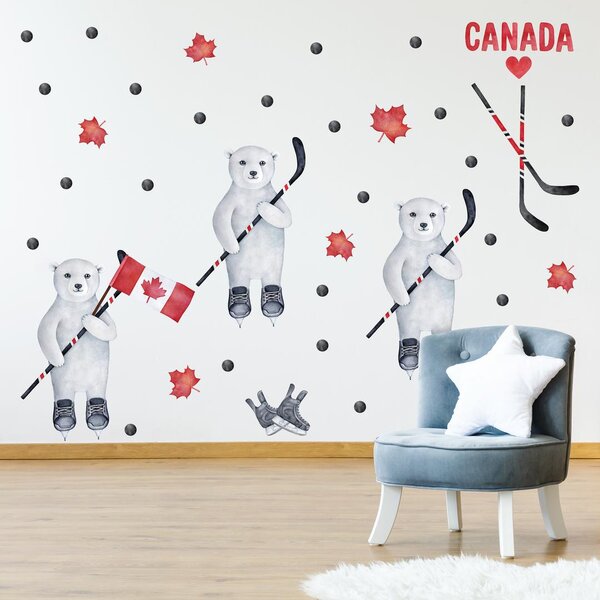 Naklejki na ścianę - Hokej w Kanadzie