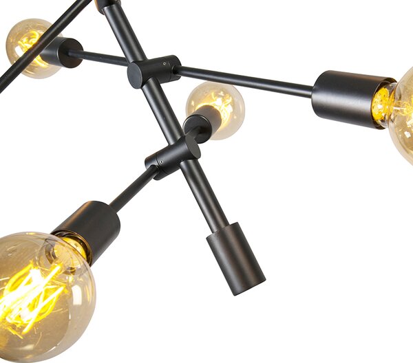 Industrialna lampa wisząca czarna 6-świateł - Sydney
