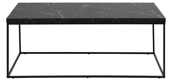 Czarny stolik z blatem w dekorze marmuru 55x110 cm Barossa – Actona