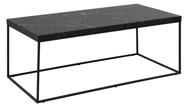 Czarny stolik z blatem w dekorze marmuru 55x110 cm Barossa – Actona