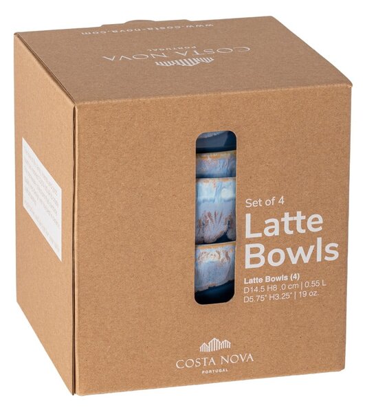 Niebieskie kamionkowe miski zestaw 4 szt. ø 15 cm Latte – Costa Nova