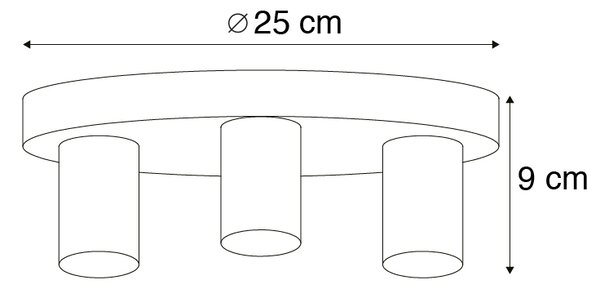 Nowoczesna lampa sufitowa czarna okrągła - Facil 3