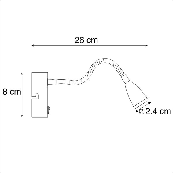 Nowoczesna elastyczna lampa ścienna czarna LED - Flex