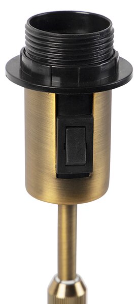 Lampa stołowa brązowa z abażurem lnianym białym 35cm - Parte