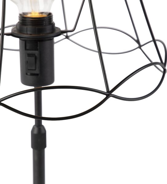 Lampa stołowa czarna z kloszem Granny 30 cm regulowana - Parte