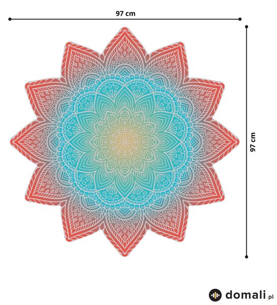 Naklejki na ścianę - Mandala czerwono - niebieska
