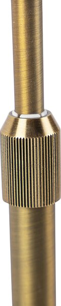 Lampa stołowa brązowa z abażurem z lnu w kolorze taupe 35 cm - Parte