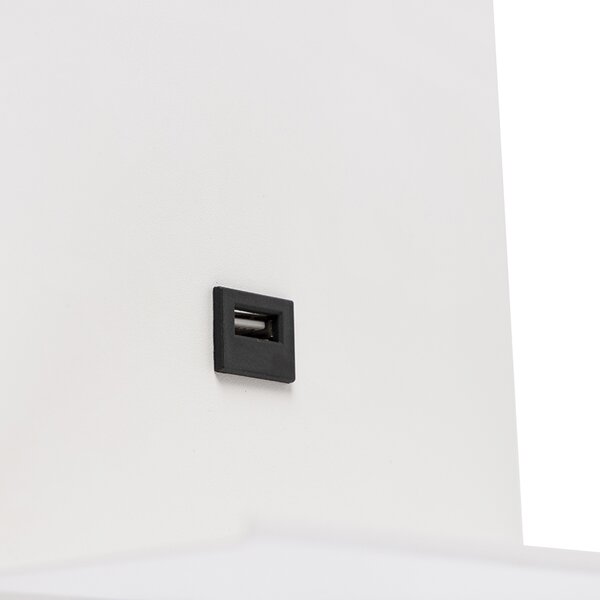 Nowoczesna lampa ścienna biała z USB i elastycznym ramieniem - Flero