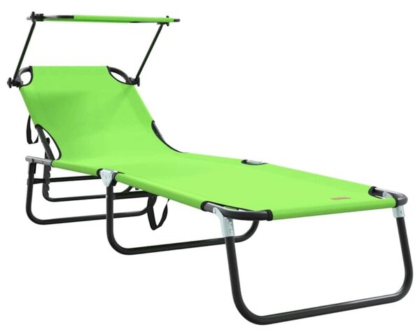 Składany leżak zielony 190 x 57 x 81 cm oxford