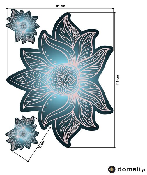 Naklejki na ścianę - Lotosowa mandala nafta