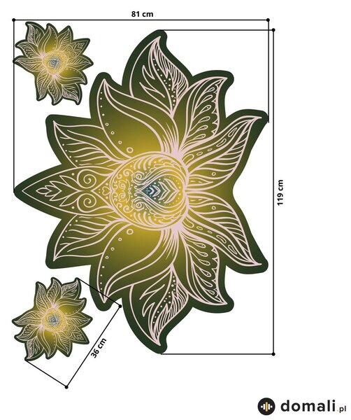 Naklejki na ścianę - Lotosowa mandala zielona