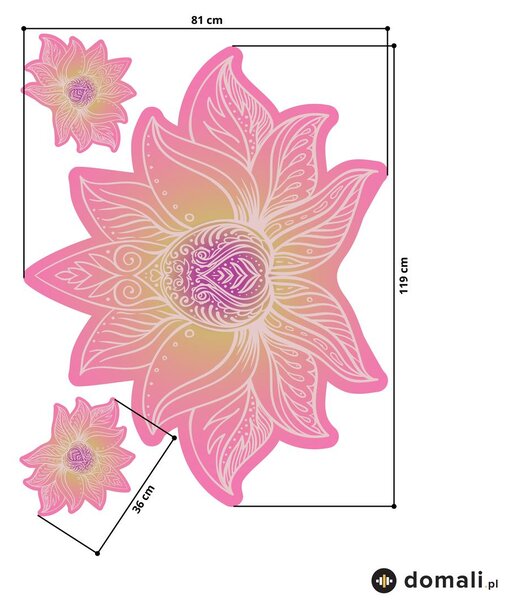 Naklejki na ścianę - Lotosowa mandala różowy