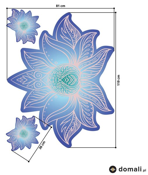 Naklejki na ścianę - Lotosowa mandala niebieska