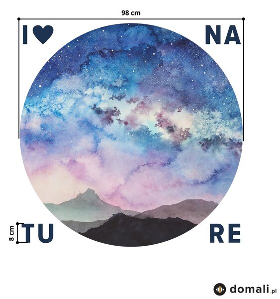 Naklejki na ścianę - Kosmiczne góry z napisem