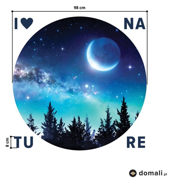 Naklejki na ścianę - Kosmiczny las z napisem