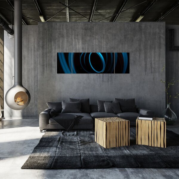 Obraz niebieskiej linii (170x50 cm)