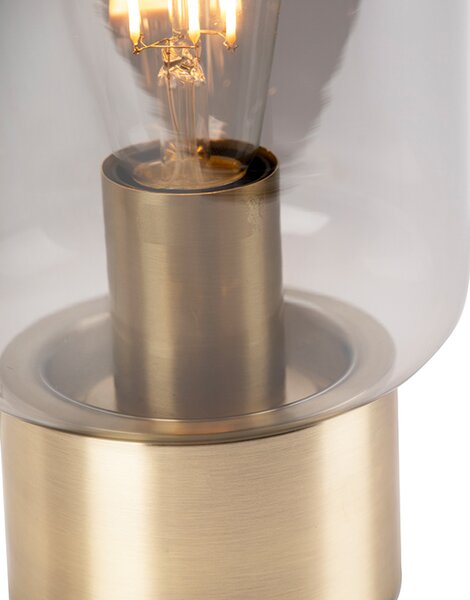 Designerska lampa stołowa mosiądz z dymionym szkłem - Bliss Cute