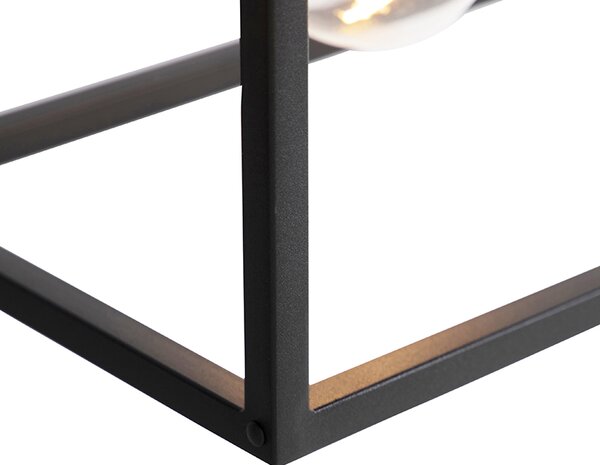 Nowoczesna prostokątna lampa wisząca czarna 5-światłowa - Cage