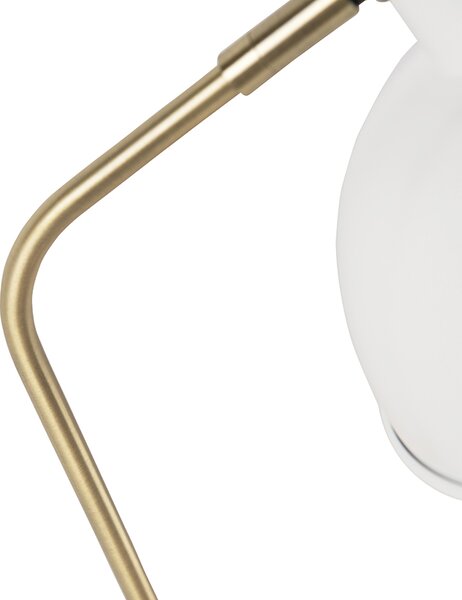 Lampa stołowa w stylu retro biała z brązem - Milou