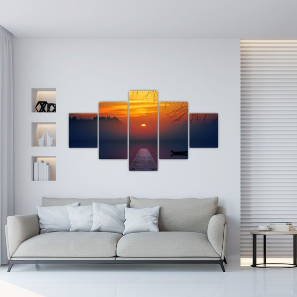 Obraz mostu o zachodzie słońca (125x70 cm)