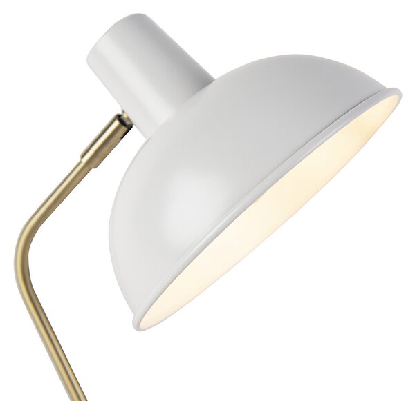 Lampa stołowa w stylu retro biała z brązem - Milou