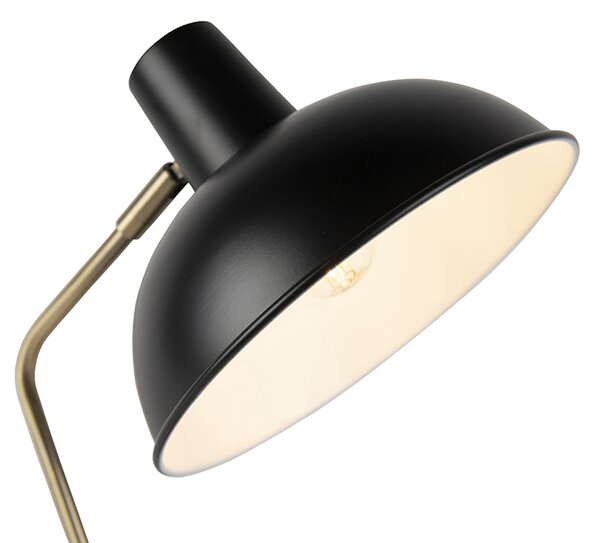 Lampa stołowa retro czarna z brązem - Milou