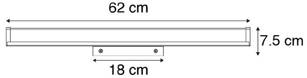 Nowoczesna lampa ścienna do łazienki czarna 62 cm IP44 - Cascada