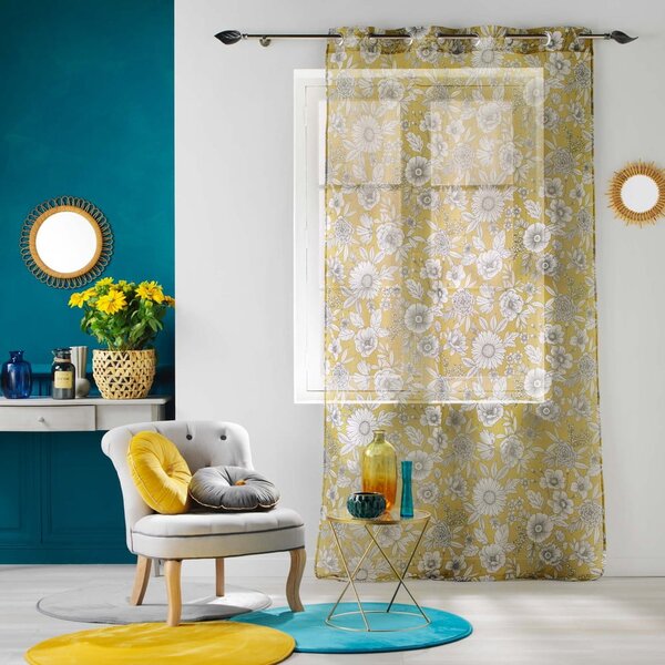 Firanka z woalu w kolorze ochry 140x280 cm Milady – douceur d'intérieur