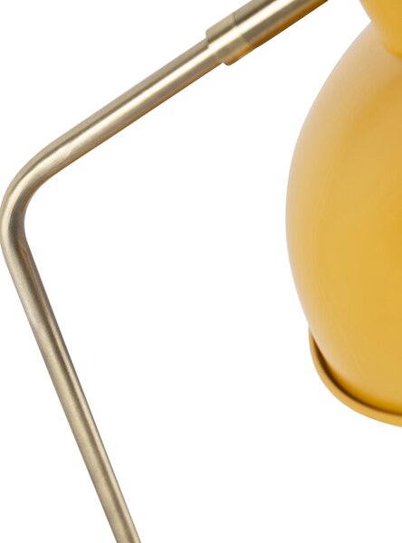 Lampa stołowa retro żółta z brązem - Milou