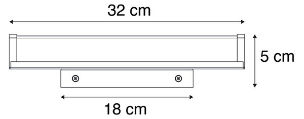 Lampa ścienna czarna 32 cm IP44 - Cascada