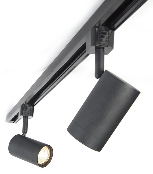 Nowoczesny system szynowy z 3 reflektorami czarny 1-fazowy - Iconic Jeana