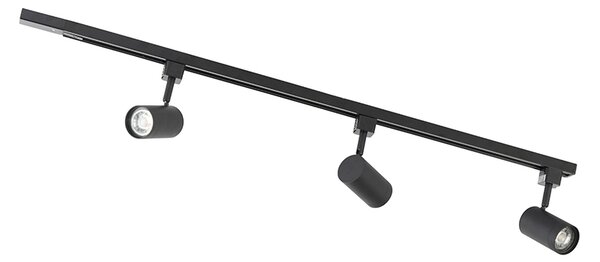Nowoczesny system szynowy z 3 reflektorami czarny 1-fazowy - Iconic Jeana