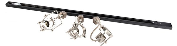 Nowoczesny system oświetlenia szynowego z 3 reflektorami stalowymi 1-fazowy - Iconic Suplux