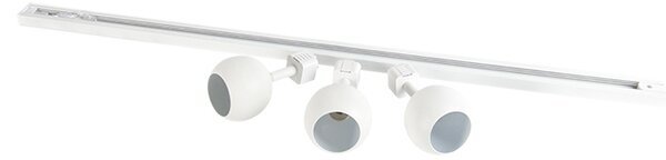 Nowoczesny system oświetlenia szynowego z 3 reflektorami, biały, 1-fazowy - Iconic Gissi