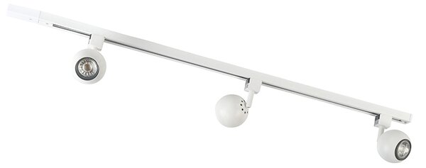Nowoczesny system oświetlenia szynowego z 3 reflektorami, biały, 1-fazowy - Iconic Gissi