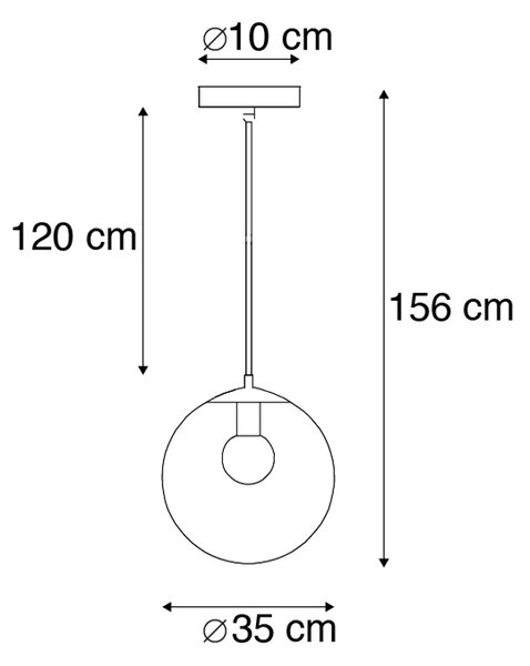 Inteligentna lampa wisząca transparentna 35 cm z WiFi A60 - Pallon