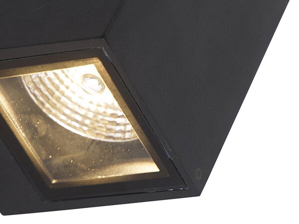 Nowoczesna lampa ścienna czarna 2-światłowa GU10 AR70 IP54 - Baleno