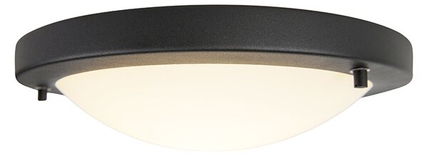 Inteligentna lampa sufitowa czarna 31 cm z WiFi A60 IP44 - Yuma