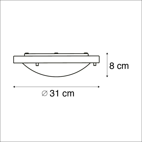 Inteligentna lampa sufitowa czarna 31 cm z WiFi A60 IP44 - Yuma