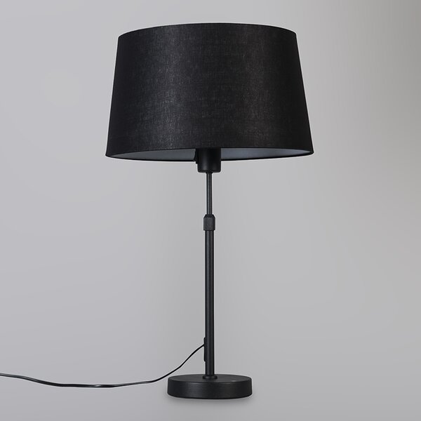 Lampa stołowa czarna z kloszem czarnym 35 cm regulowana - Parte
