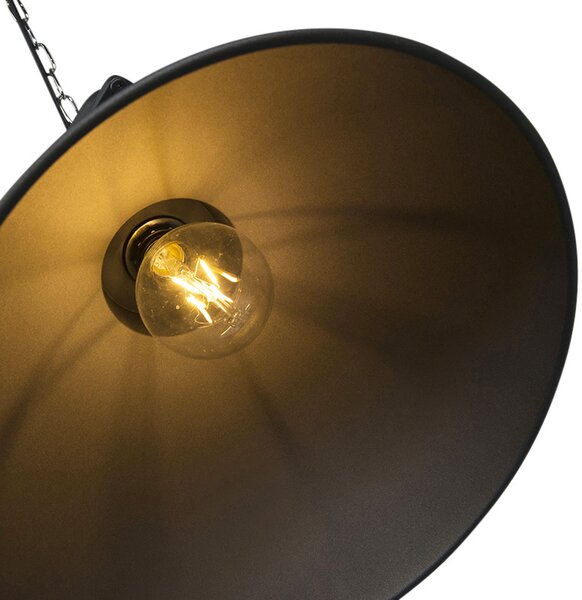 Inteligentna lampa wisząca w stylu industrialnym czarna w komplecie z żarówką A60 WiFi 38,5 cm - Sicko
