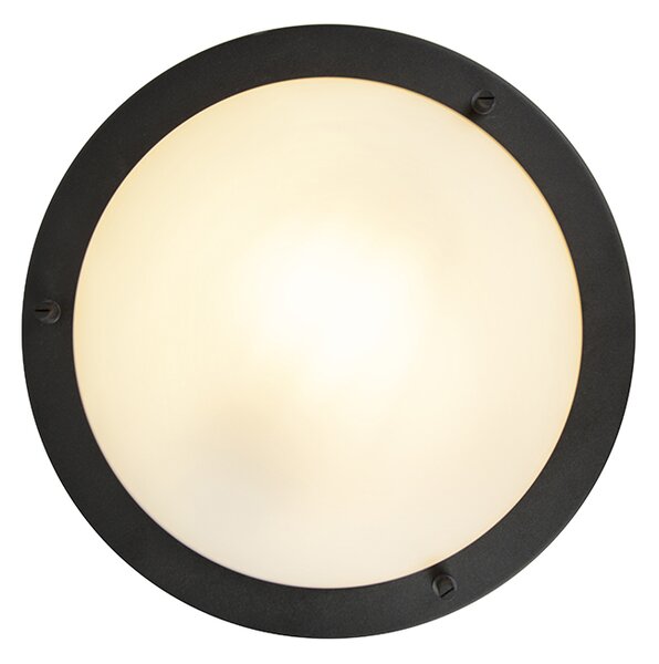 Inteligentna lampa sufitowa czarna 31 cm z WiFi A60 IP44 - Yuma
