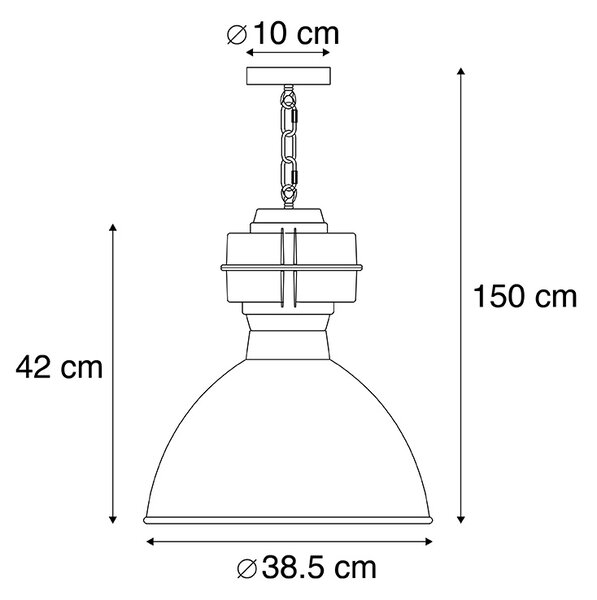 Inteligentna lampa wisząca w stylu industrialnym czarna w komplecie z żarówką A60 WiFi 38,5 cm - Sicko