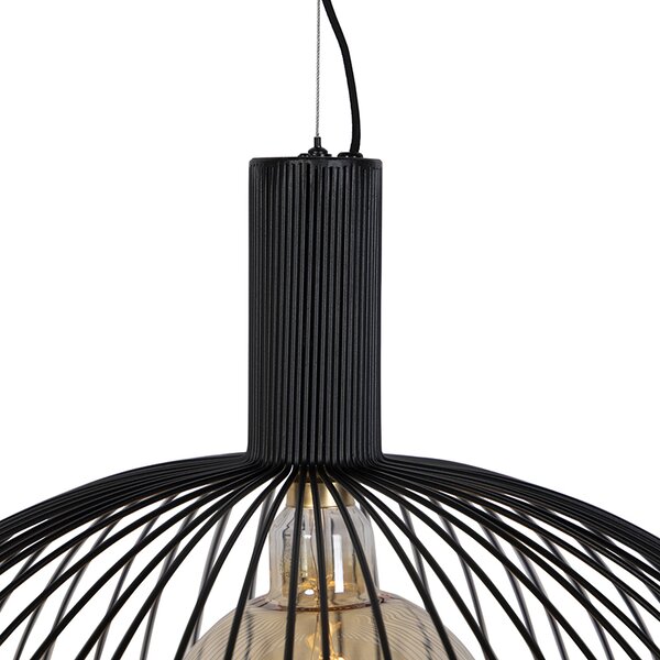 Designerska lampa wisząca okrągła czarna 70 cm - Dos