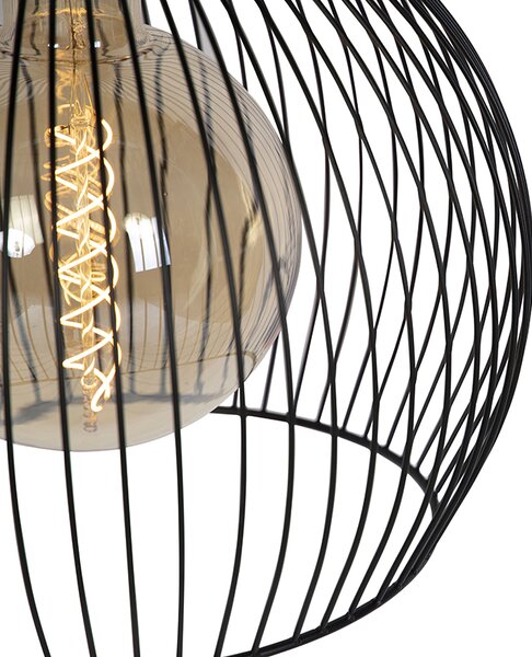 Designerska okrągła lampa wisząca czarna 40 cm - Dos
