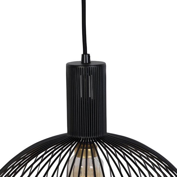 Designerska okrągła lampa wisząca czarna 40 cm - Dos