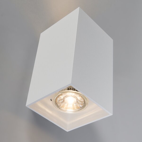 Nowoczesna lampa ścienna biała kwadratowa 2-światłowa - Sandy