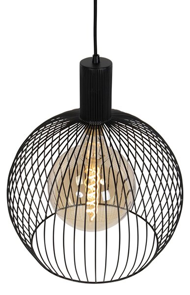 Designerska okrągła lampa wisząca czarna 40 cm - Dos